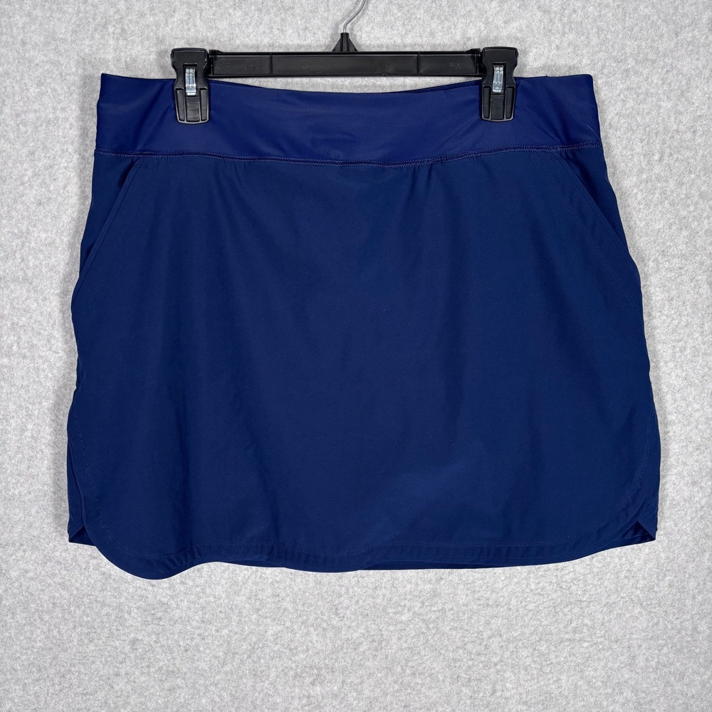 Lands End Skort 14 Navy Blue Active Pockets Stretch Athletic Tennis Golf Skirt